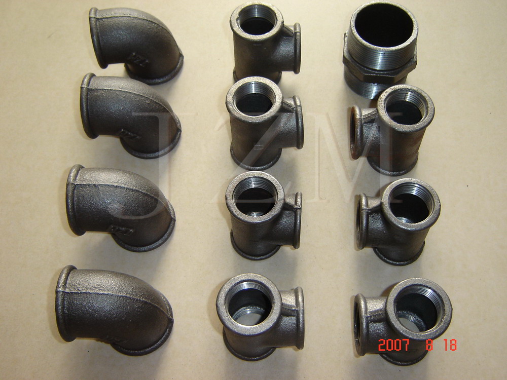 black malleable iron pipe fittings