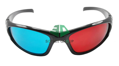 Plastic Anaglyph Cyan Red 3D Glasses