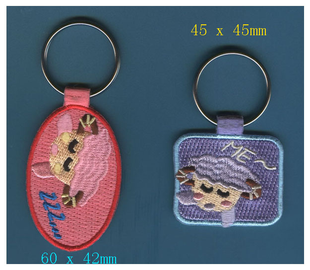metal key chain, key ring, metal key chain, key chain, embroidery keych
