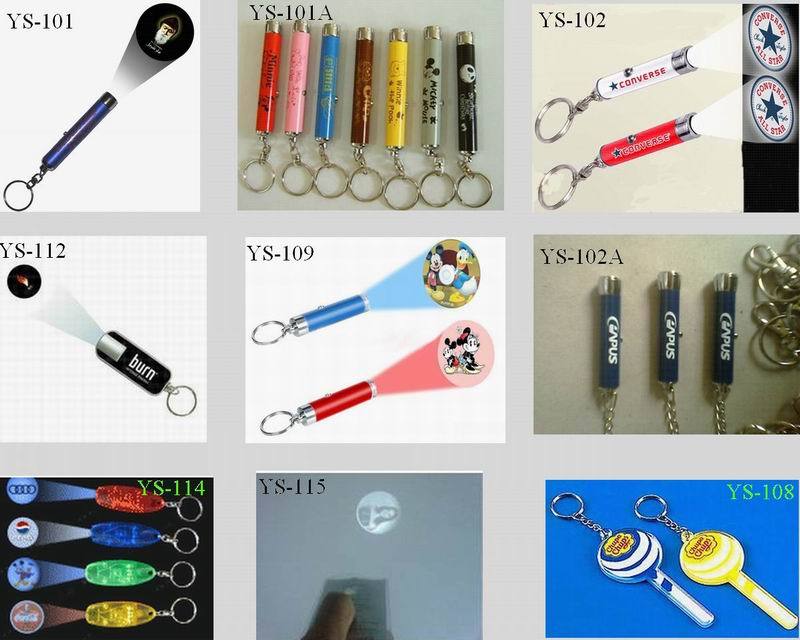 LED Keychain Light /projection torch /flashing light