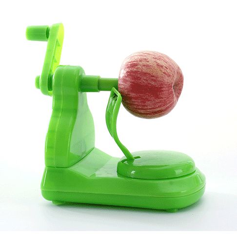 Hand crank fruit peeler