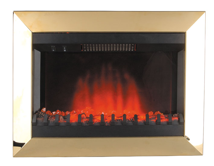 wall-mounted fireplace