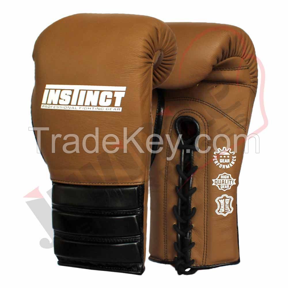 Super Laces Sparring Glove Professional Real Leather Boxing Glove