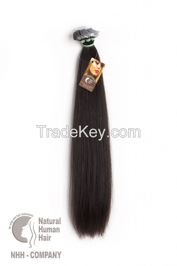 Uzbek 100% natural straight tape hair extension