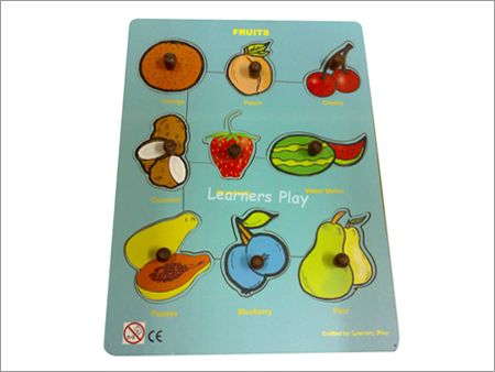 Wooden Peg Board Puzzle Fruit