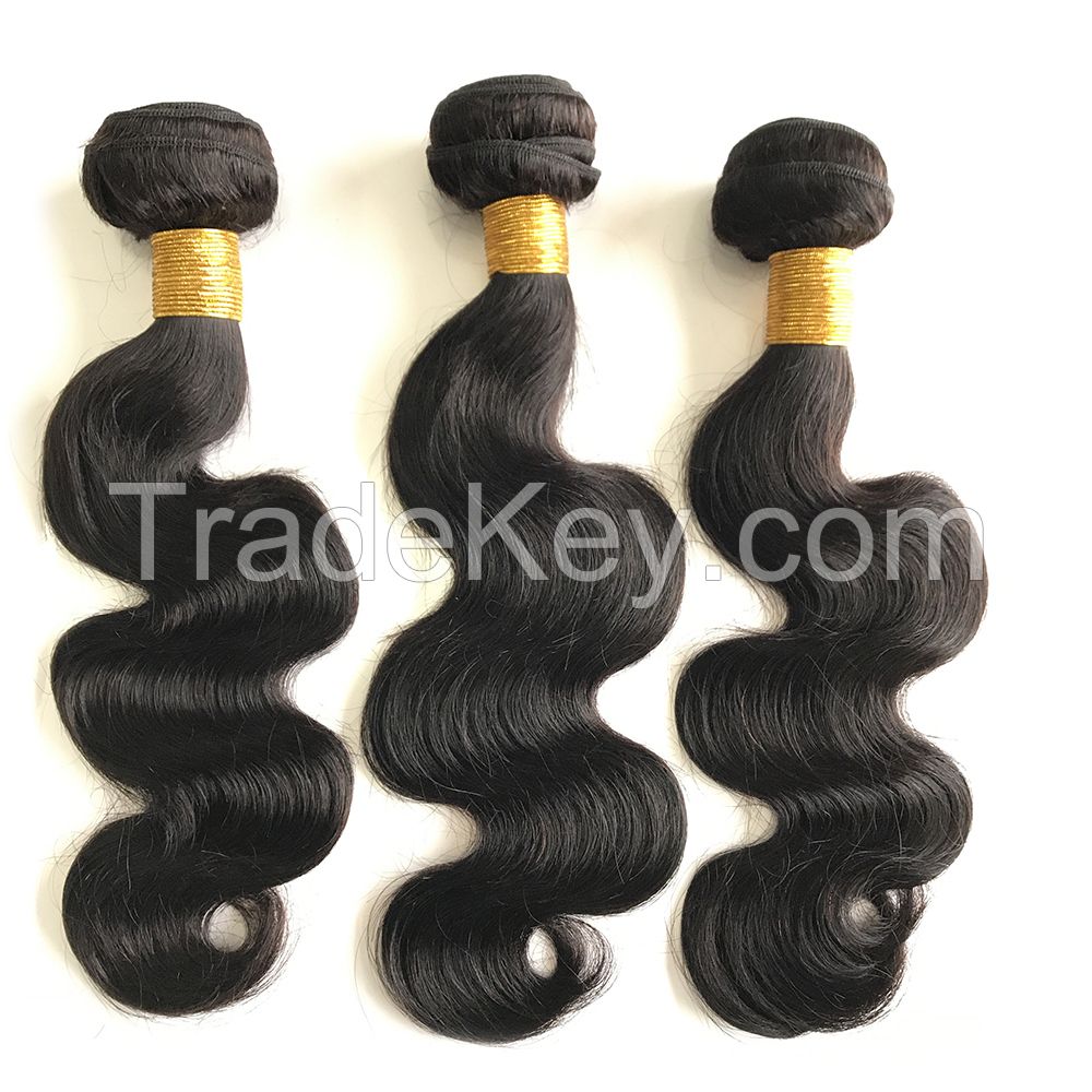 Virgin human hair wig  body weave 100% usprocessed wig  8A grade  natual black 