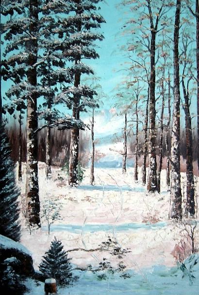 wholesale handpaint landscape oil paintings with stretched bar lan320