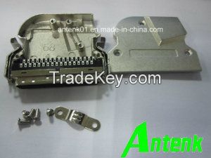 SCSI 68p Solder Connector +45 Degree Entry Metal Cover