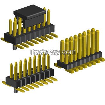 1.27mm Pin Header, Board Spacer, Dual Row and Straight