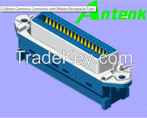 2.16mm CENTRONIC CONNECTOR, RIBBON RECEPTACLE TYPE