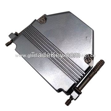 Metal Cover for DB37P Connector, 180 Degrees Entry, Zinc Alloy Material with Thumb Screws