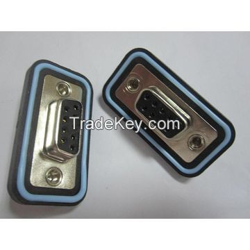 Waterproof D-sub Connectors, 9P Female Type, Straight DIP for PCB Board