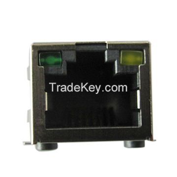 RJ45 connector 8P8C SMT VERSION WITH SHIELD&LED WITH 10/1000 ETHERNET