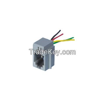 Wire Cable Harness with Cat 5 Modular Jack Plug to Stripped Wire for Communication, RoHS-compliant