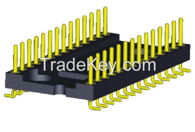 2.54mm Pitch IC Sockets adapter SMT spacing 7.62mm