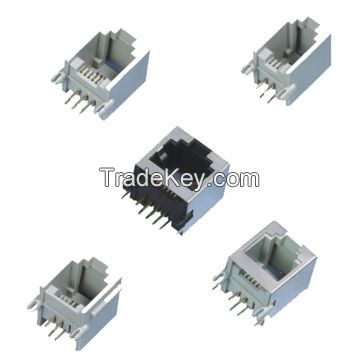 RJ45 Side Entry PCB Jacks, PCB-made Modular, -40 to 80   C Storage Temperature