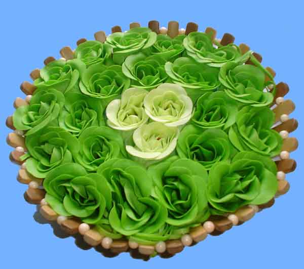 Scented soap rose /soap flower in bamboo basket