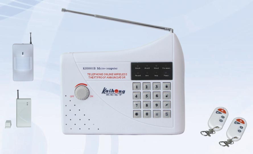 Wireless Intruder Alarm with Wireless Door Detector and Wireless Remot