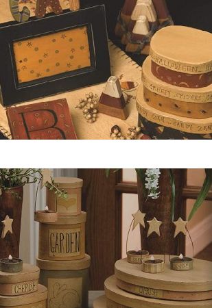 Paper mache boxes and wood ornaments