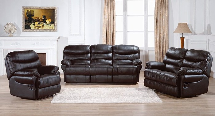 Resting room leather sofa sets (1+2+3)