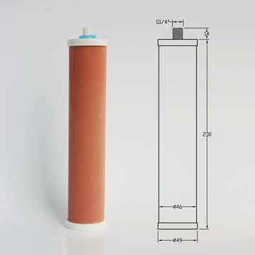 Ceramic water cartridge/water filter element