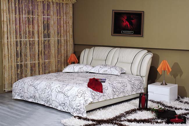 soft leather bed/soft bed/(6002#)
