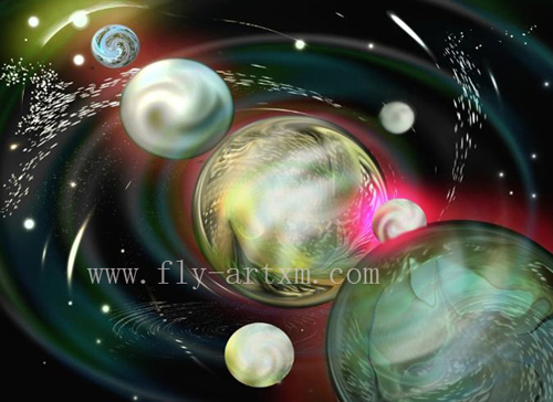 Space scape oil painting