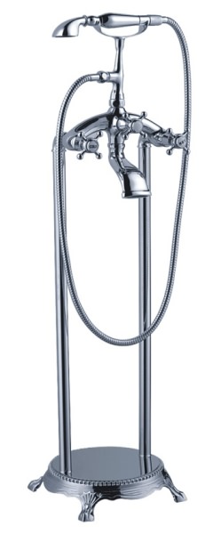 Two-hole bath mixer with stand pipes