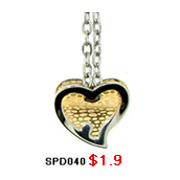 316stainless steel heart pendant