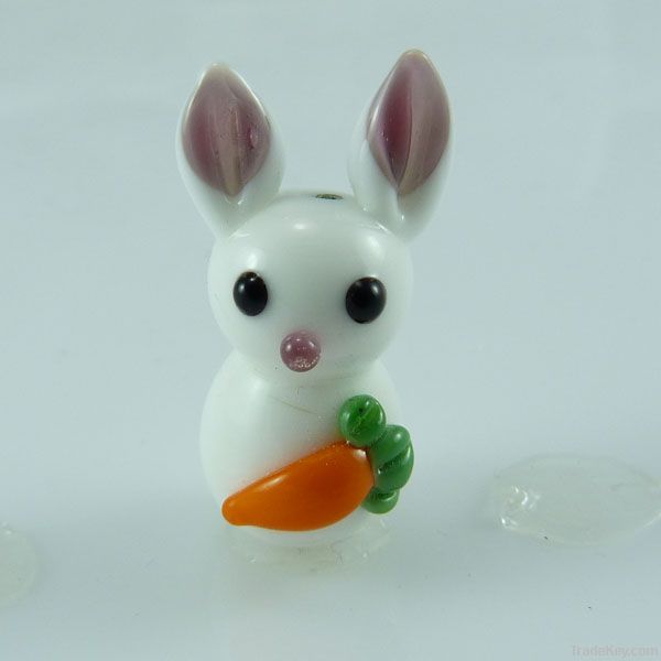 easter decoration glass rabbit beads