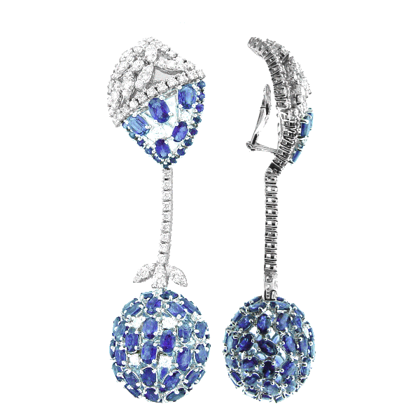 diamond &amp; sapphire earrings