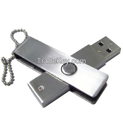 Metal USB flash drive pen drive flash memory with keychain