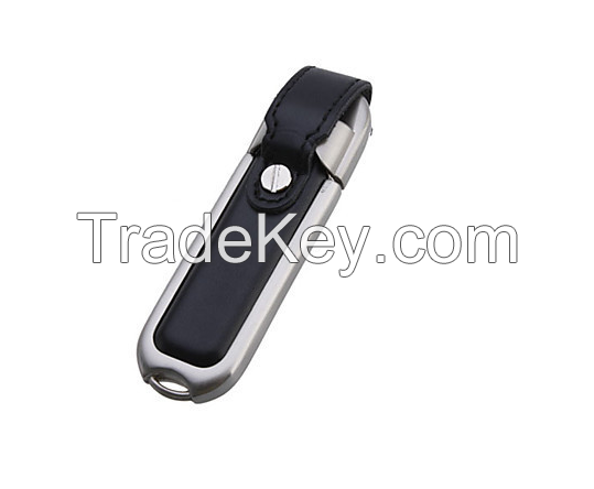 Promotional gift leather USB flash drive pen drive