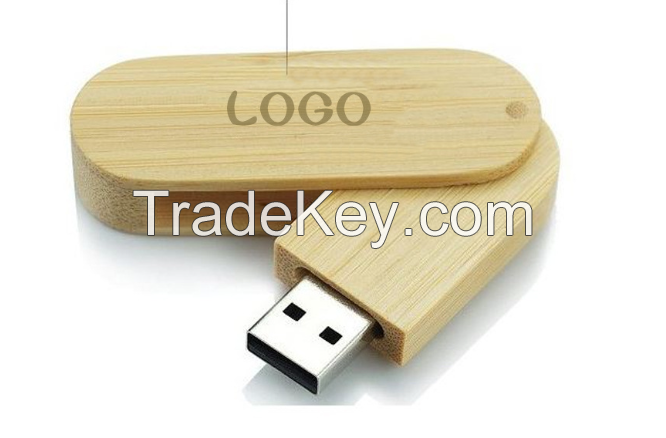 wooden swivel USB flash drive