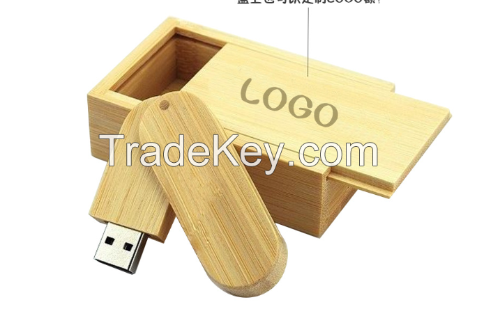 wooden swivel USB flash drive