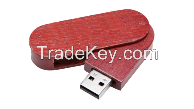 wooden swivel USB flash drive