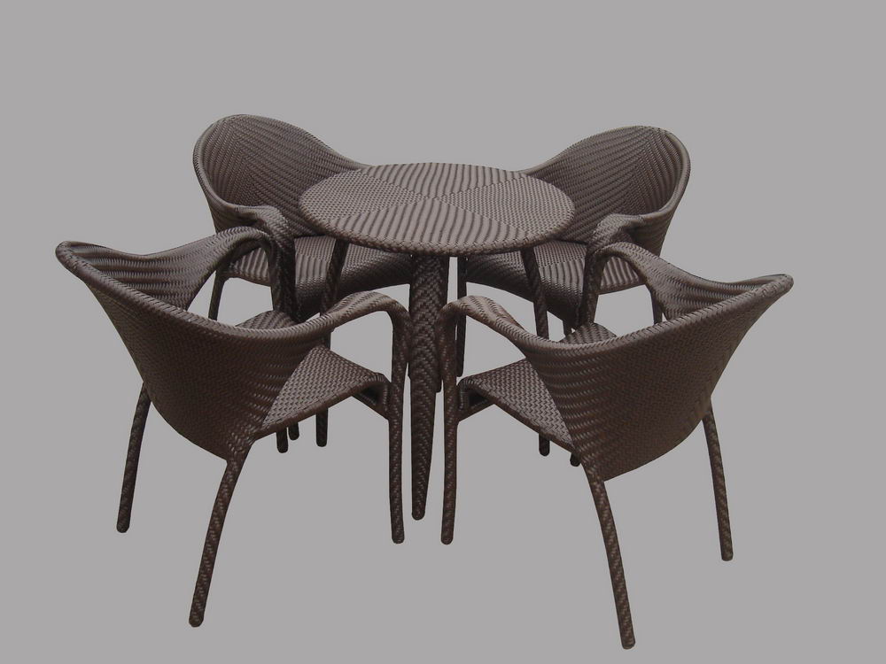 PE rattan weaving Aluminium furniture set