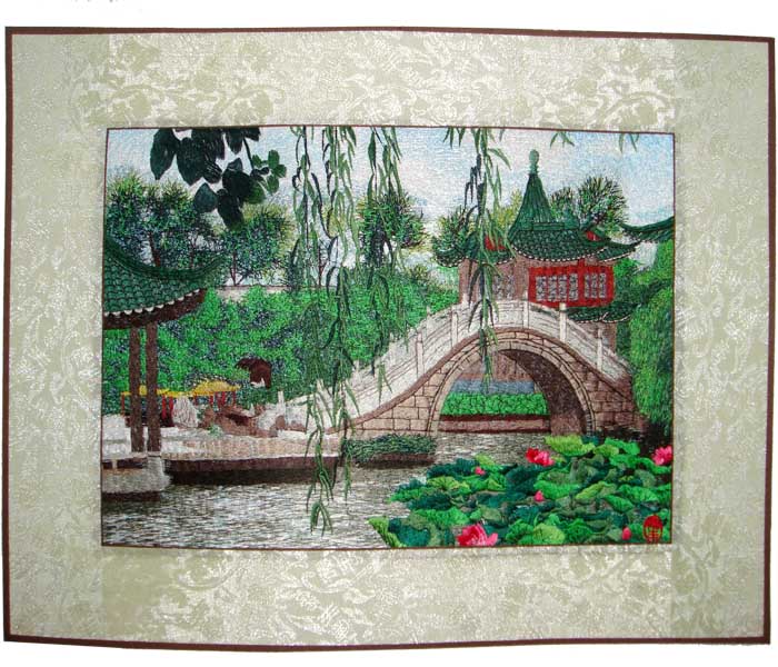 Su/Suzhou embroidered fabric SE0104 Suzhou Garden-Bridge