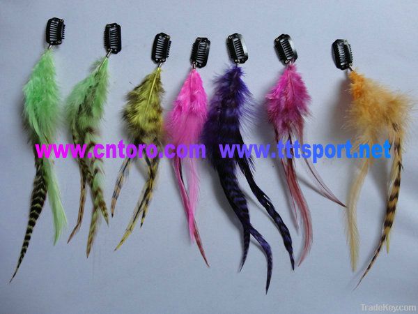 grizzly rooster feather hair extension