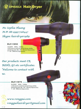 hair dryer from ronggui factory