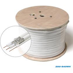 RG6 500 ft Dual Coax Cable Solid Copper w/Ground White