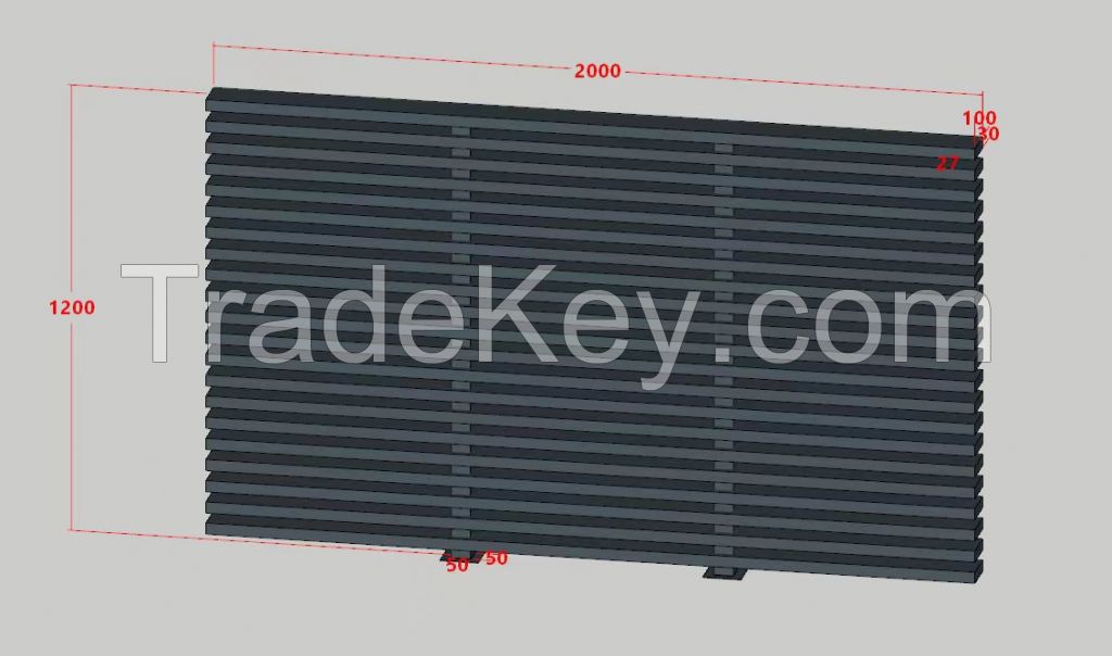 Modern Aluminum Horizontal Slat Fencing Screen Metal Garden Slat Fence