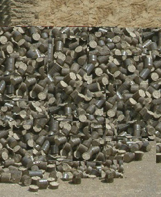 COAL BRIQUETTE MADE FROM SUGARCANE BAGASSE.
