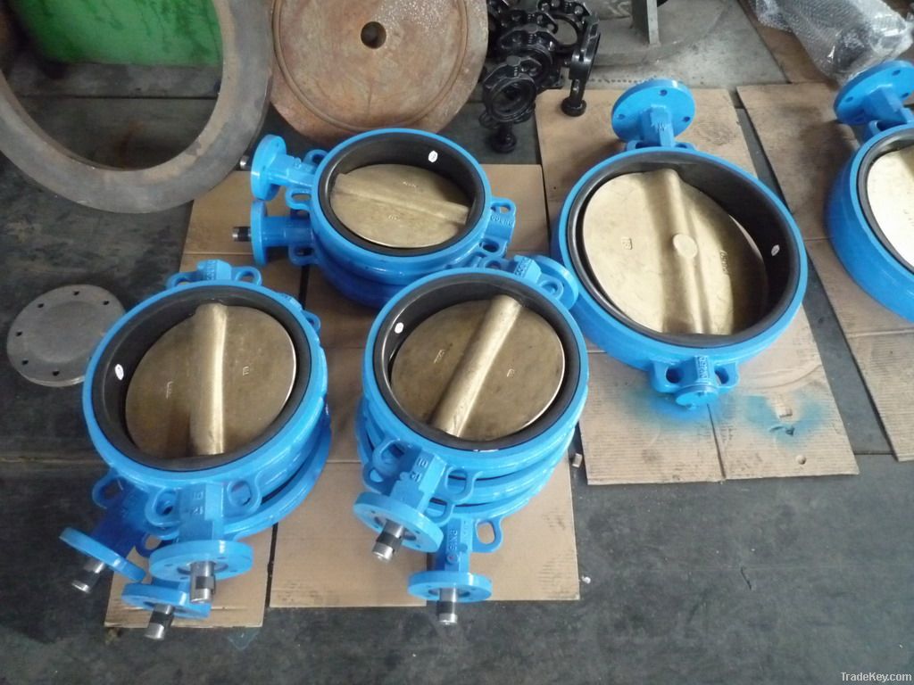 Marine wafer butterfly valve