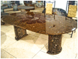 fossilized marble table