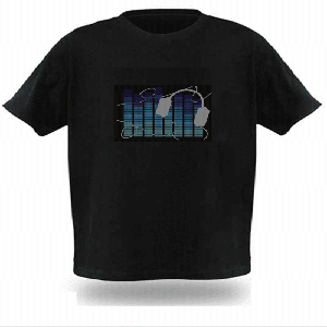 kids flashing t-shirt, EL sound activated tshirt, EL equalizer t-shirt