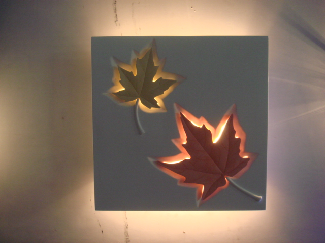 Maple Leaf Gypsum Lamp