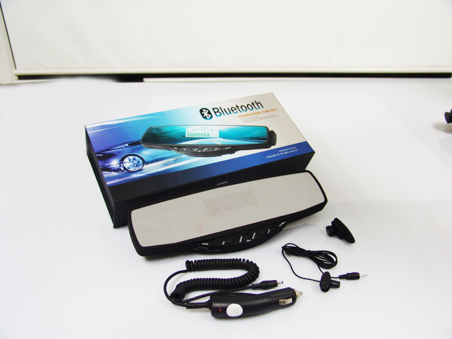 bluetooth car kit with rearview mirror
