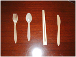 Biodegradable knife, fork, spoon