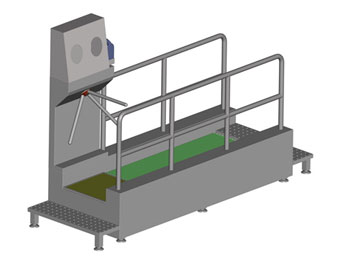 sole cleaning machine with staff control